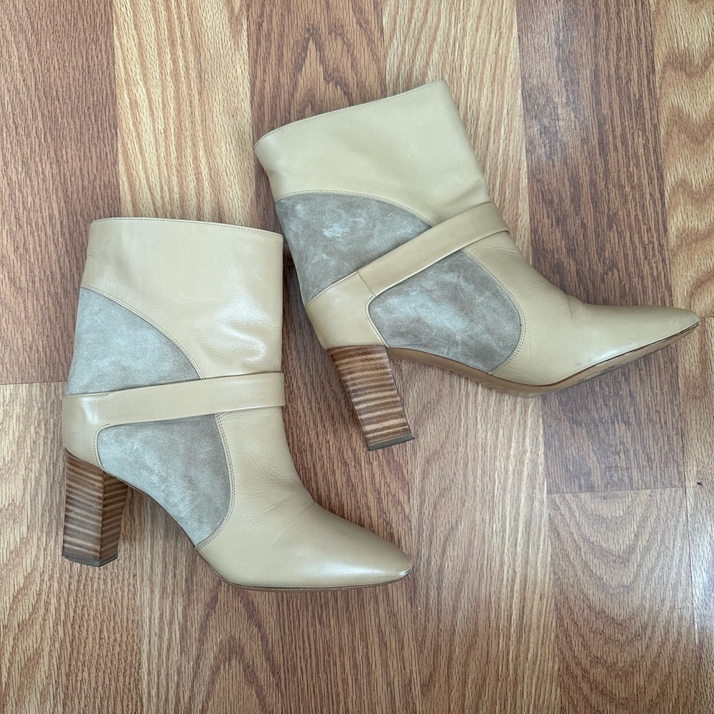 CHLOE SUEDE Leather ANKLE BOOTS SZ 39 Tan Beige Made In Italy